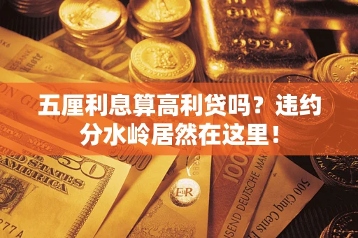 武汉五厘利息算高利贷吗？违约分水岭居然在这里！