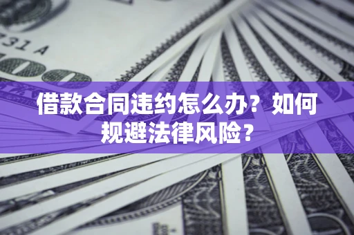 武汉借款合同违约怎么办？如何规避法律风险？